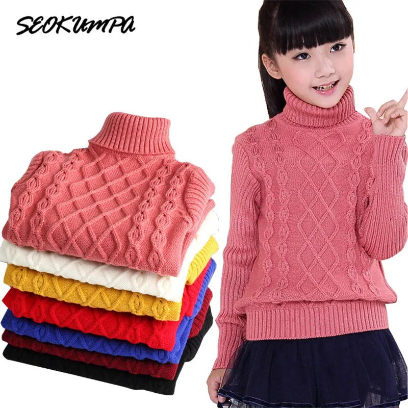 

2019 Winter Autumn Baby Girl Boys Sweater Kids baby Knit Clothes Turtleneck Infant Knitted Pullover Bebes Child Cottons Clothes