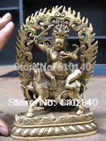 

00000668 20cm good luck Buddha on horse Bronze Statue