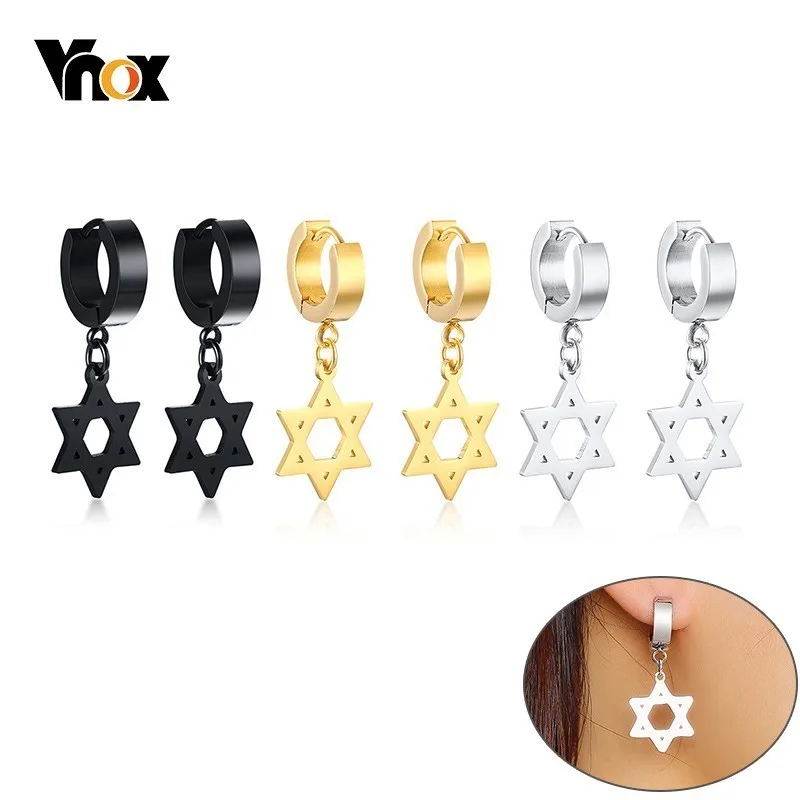 Star Of David Drop Earrings Crystal Rhinestone Dangle Earrings Jewelry
