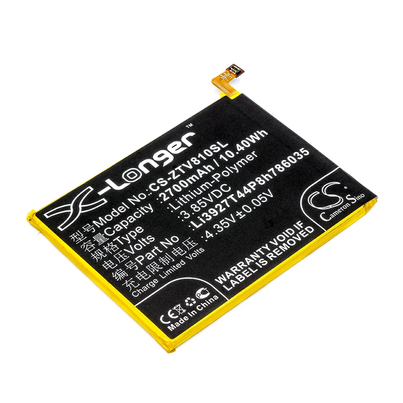 Аккумулятор Cameron Sino для ZTE Blade V8 BV0800 2700 мАч Li3927T44P8h786035 | Мобильные телефоны и
