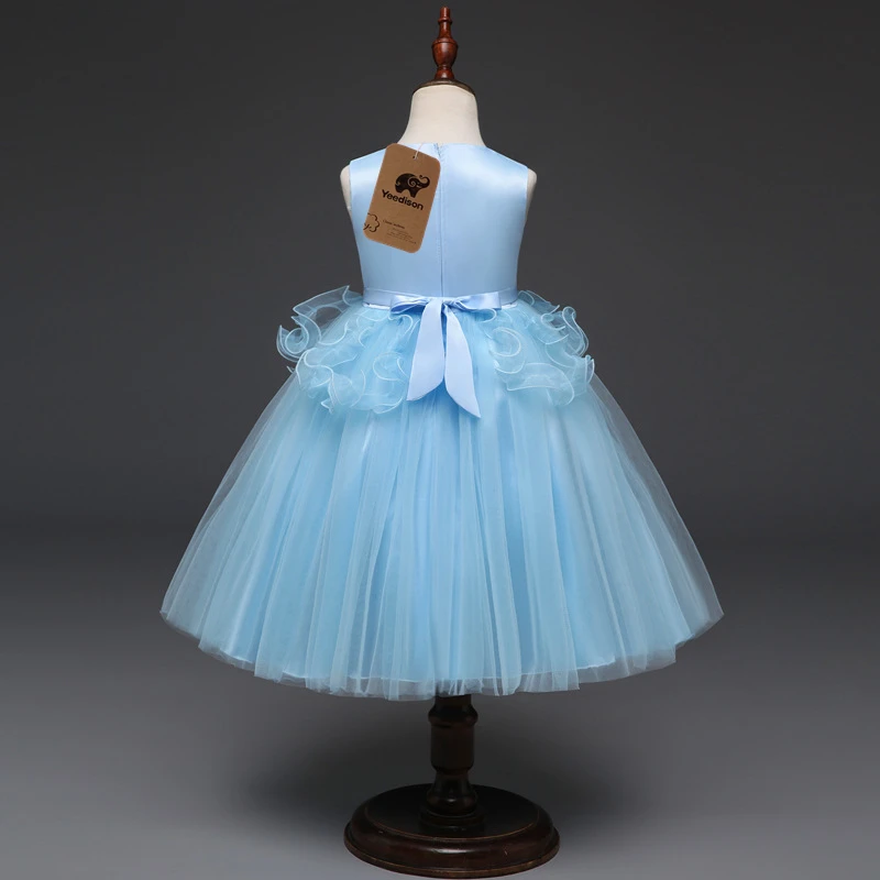 2018 Elegant Flower Girl Evening Dress Princess Party And Wedding Embroidery Kids Dresses For Girls Cute Tulle Children Costumes (3)