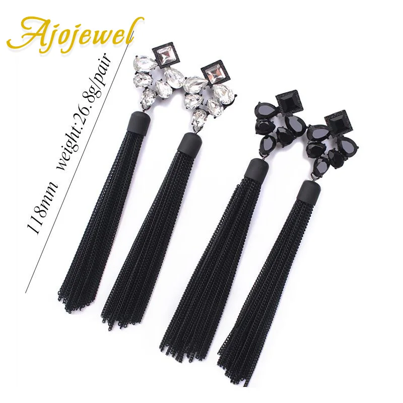 Горячая Распродажа черные/белые серьги подвески с кристаллами AAA Ajojewel черные