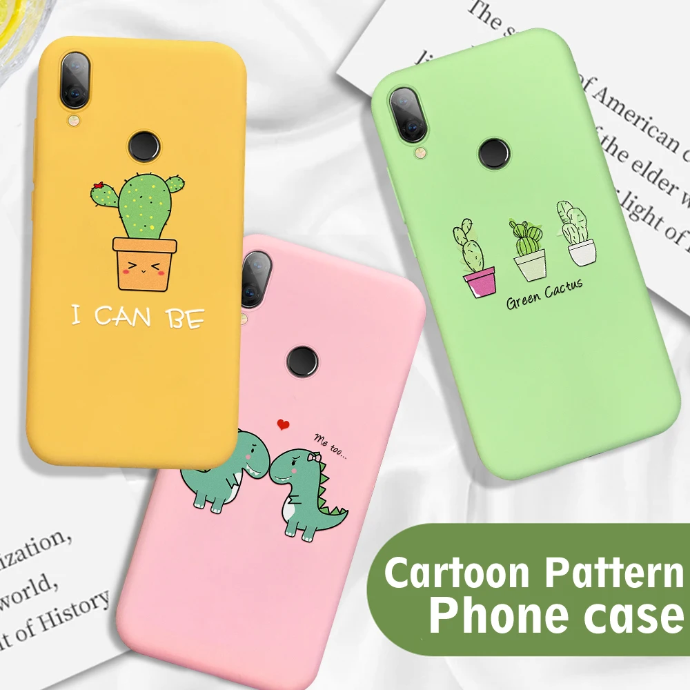 

Silicone Slim Case For Xiaomi Mi 9 9 SE Mi8 Lite 9T Pro 6X A2 Case Cute Cartoon Dinosaur Cover For Redmi Note 7 K20 Pro Shell