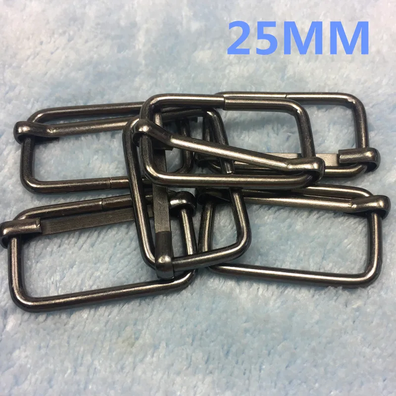 25MM Gunmetal Metal Slides Tri-glides Wire-formed Roller Pin Buckles