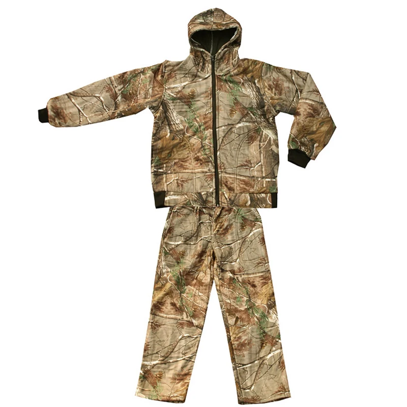 Mens Winter Bionic Camouflage Thicken Hunting Clothes Tactical Waterproof Suits 