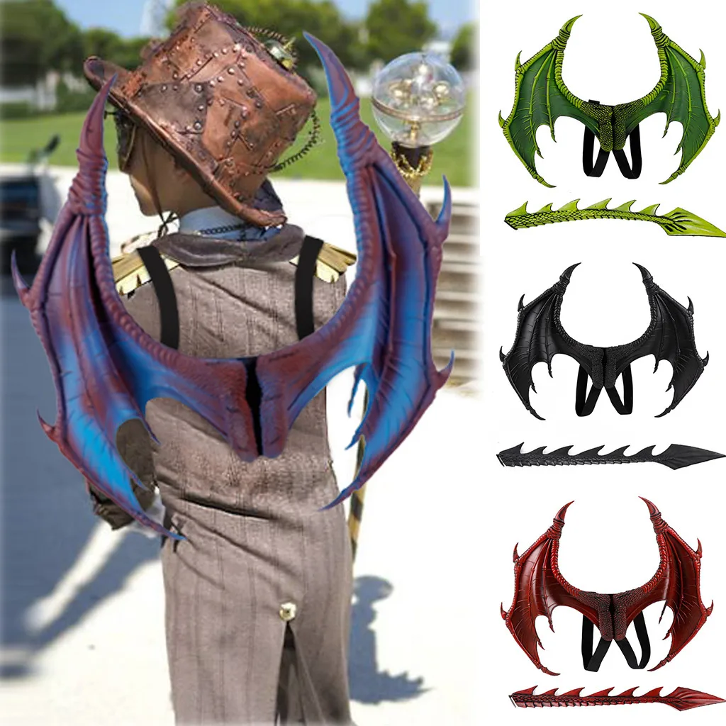 Cosplay How to Train Your Dragon costume props kids adult black demon dragon vampire wings mask halloween carnival purim props