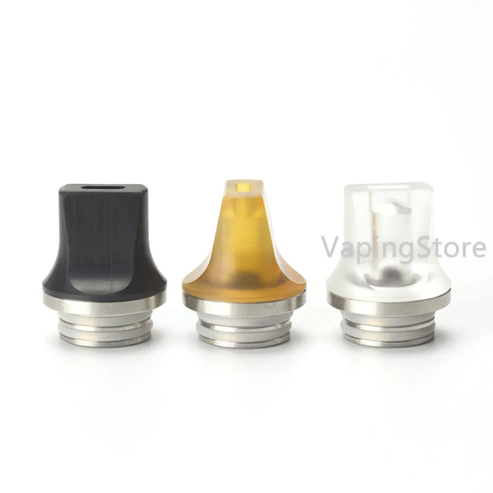 

810 Flat POM PEI Acrylic Drip Tip Mouthpiece With Stainless Steel Base