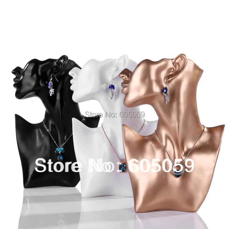 nvshirl Gold black white colors Resin portrait necklace jewelry display rack accessories rack earring holder uhhn058