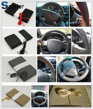 

car accessories Soft fiber leather steer braided DIY steering wheel cover for Mercedes-Benz E53 CLS53 CLS C63 C43 C-Class AMG