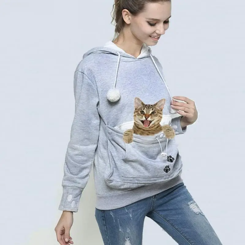 NINGZ Unisex Pet Carrier Cat Dog Kangaroo Pouch Hoodies Pullover Long Sleeve Puppy Holder Sweatshirt