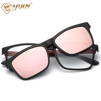 

New arrival polarized sunglasses men women removable lenses fashion TR90 frame sun glasses with tenacity oculos de sol