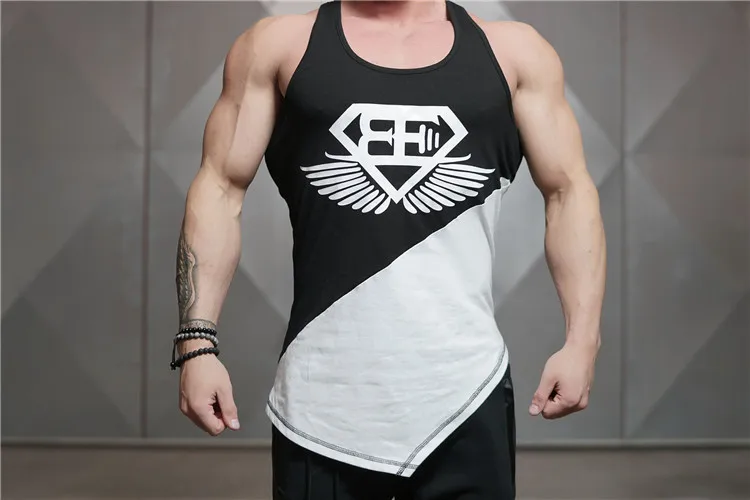

2017 New men Cotton Spring Summer Black Sports Outdoor exercise Vest Tops Sleeveless vest Outdoor Spring black white Tshirts