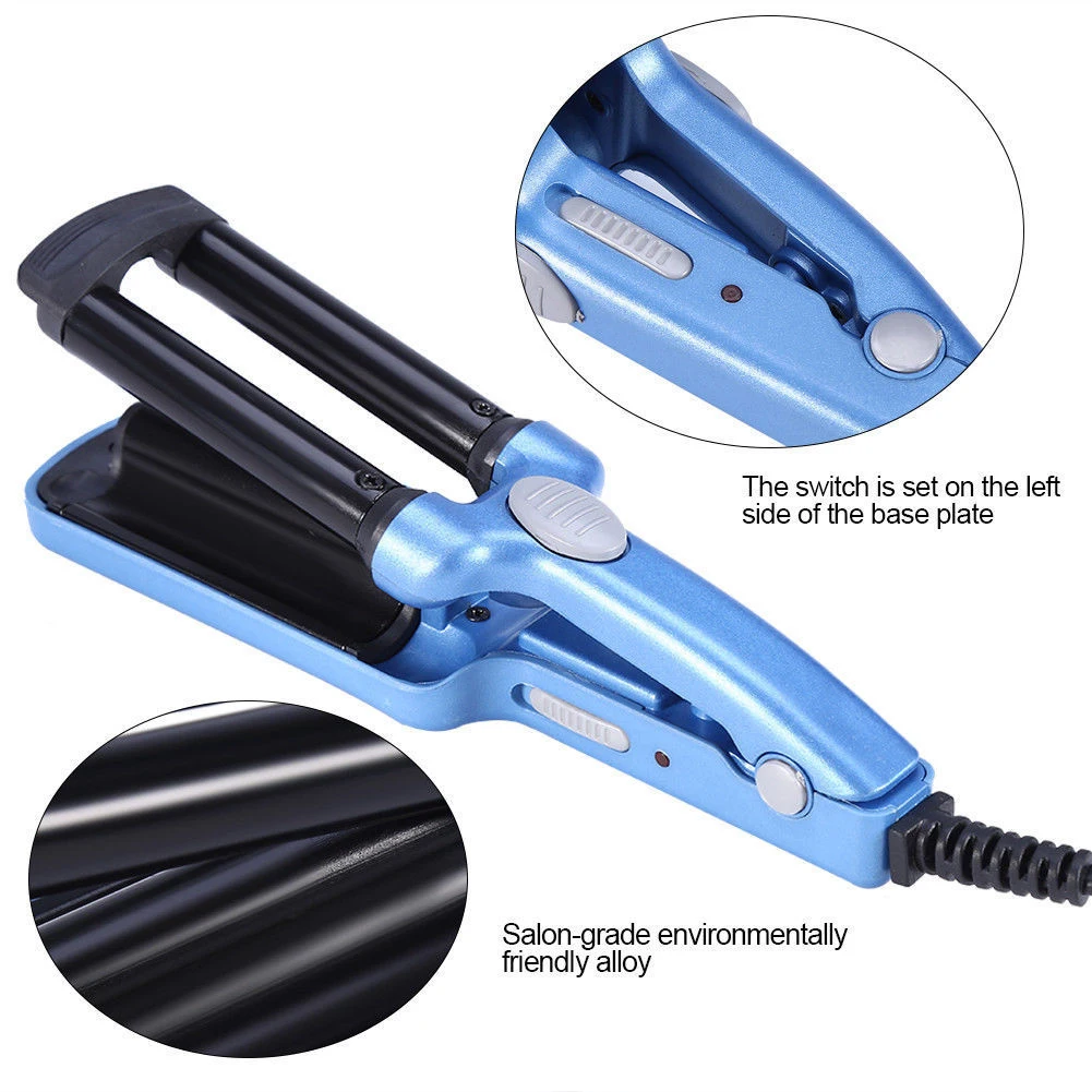 Новые профессиональные гофрированные щипцы для завивки волос утюжок Электрический стайлер пульсация бигуди-коклюшки инструменты для завивки волос - Цвет: Blue (EU Plug)