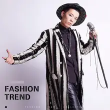 Г. модные костюмы для Для мужчин ночной клуб костюм брендовые длинные полосатые Блейзер этап Костюмы для человека певцов Прохладный Для мужчин S DJ костюм
