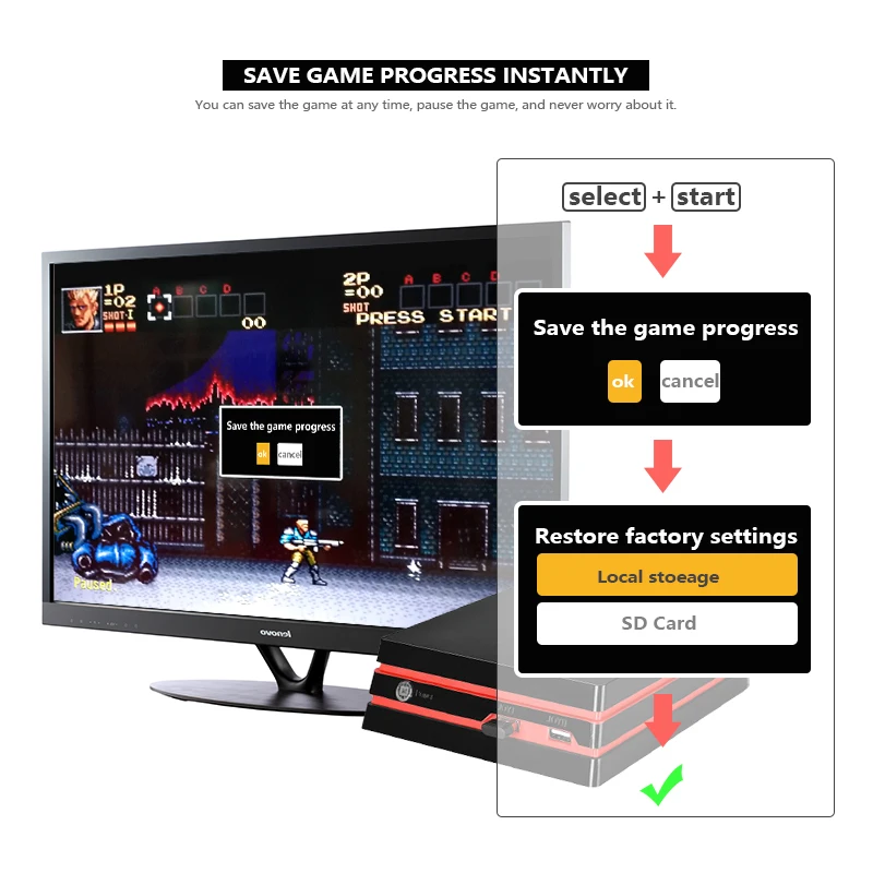 Consola de juegos de datos Rana con controlador inalámbrico 2,4G consola de videojuegos HDMI 600 juegos clásicos para la familia GBA TV juego Retro - 3