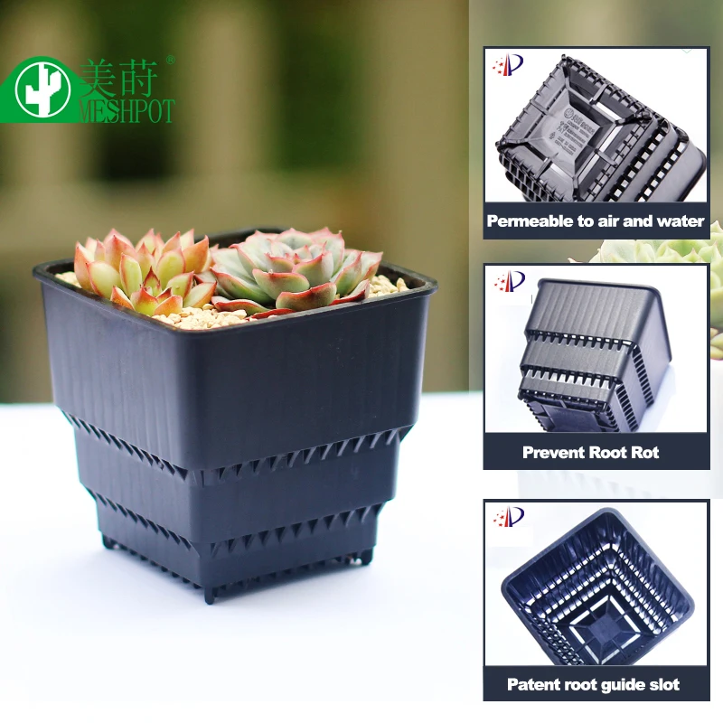 Meshpot Succulents Pot Plastic Flower Pot Planter Container Garden Pot Home Decoration Root Controlling Basin Inner Dia. 7cm Meshpot Succulents Pot Plastic Flower Pot Planter Container Garden Pot Home Decoration Root Controlling Basin Inner Dia. 7cm