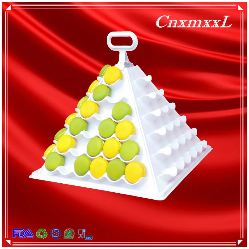 6 layer white square macaron tower-in Cake Decorating