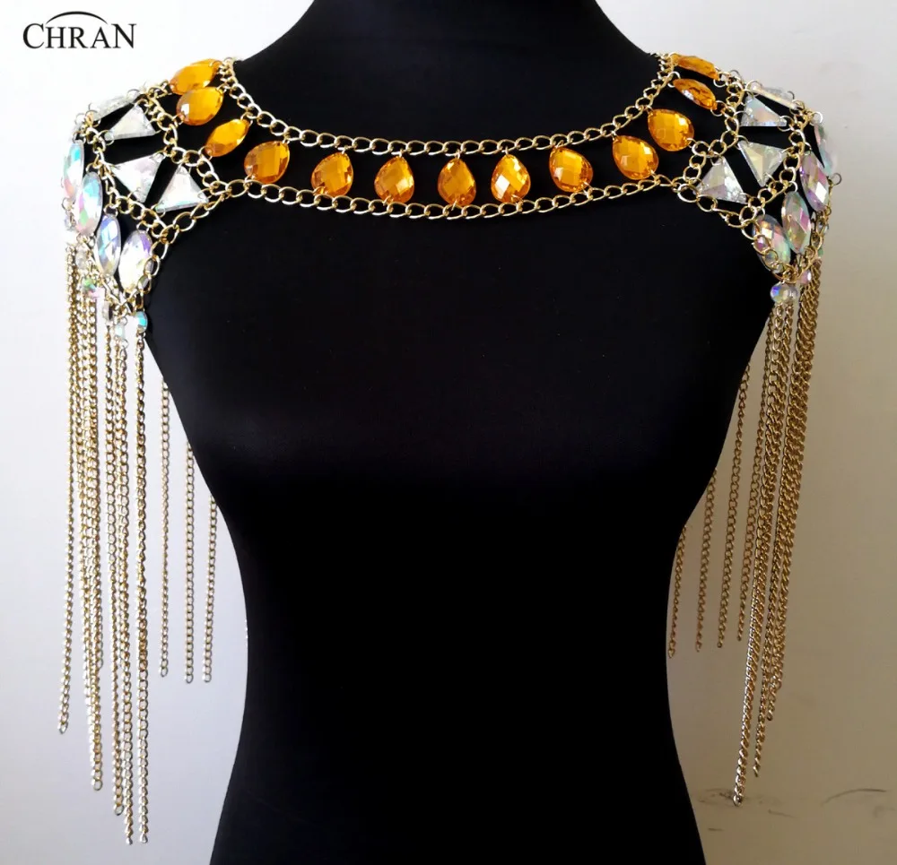 

Chran Glass Beaded Crop Top Rave Bra Necklace Burning Man Festival Costume Wear EDC Outfit Coachella Ibiza Sonar Jewelry CRN2805