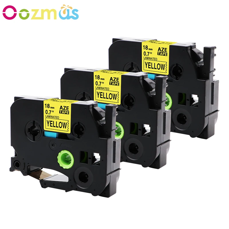 

3PK Black on Yellow tze tape TZe641 Compatible Brother P-touch TZe641 TZ-641 TZ641 TZe TZ Tape Cartridge 18mm x 8m label maker