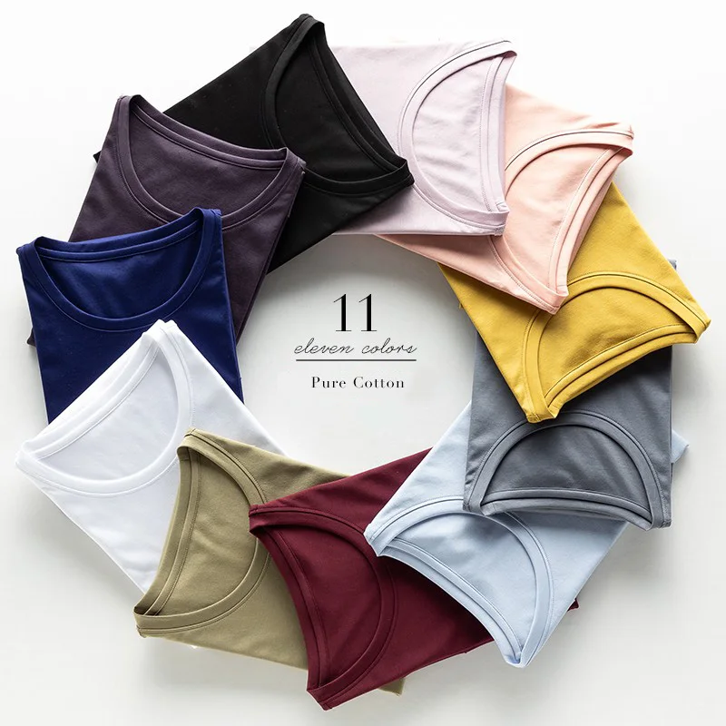 High end Luxury Fabric Women O Neck 100% Mercerized Cotton T shirt Tee Short Sleeve Silk Feeling 2019 Summer Wear Vacation V c|T-Shirts| - AliExpress