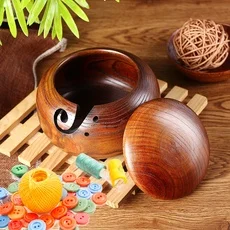 

Wooden Yarn Bowl Holder For Knitting Crochet Skeins Yarn Storage Bowl Home Decor