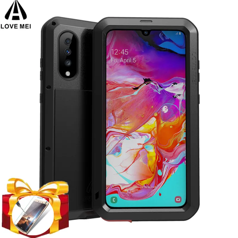 AMORE MEI Potente Cassa Del Metallo Per Samsung Galaxy A70 Cassa di Alluminio Impermeabile Antiurto Copertura per Samsung A70 Gorilla di vetro UN 70-in Astuccio per telefono da Cellulari e telecomunicazioni su