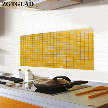 Waterproof Mosaic Wall Sticker Kitchen Bathroom Toilet Adhensive Anti Oil Wallpaper Heat Resistance Kitchen Wall Decor 70X45CM