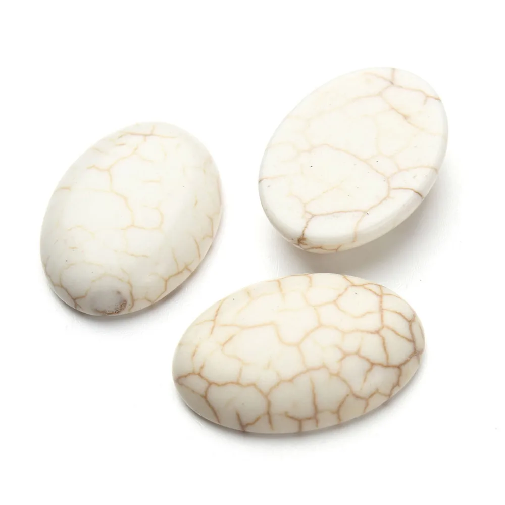 

10pcs/lot 6x8mm 10x8mm 10x12mm 11x15mm 13x18mm 18x25mm 20x30mm Flat Back Oval White Cabochons Beads for Jewelry Making Materials