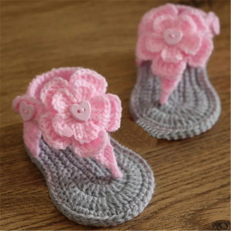 Детская обувь ручной работы для фотосъемки; обувь для малышей с цветком и пуговицами - Цвет: pink