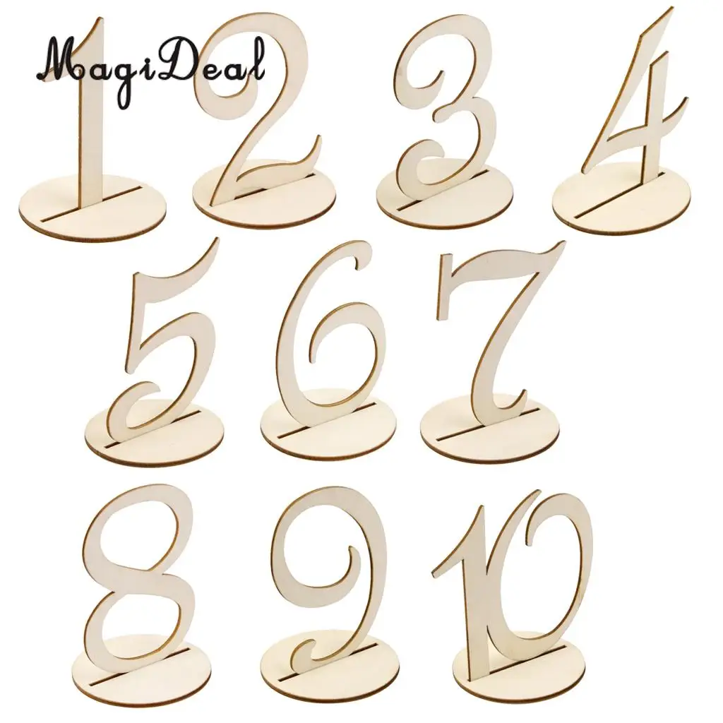30pcs/Set Wooden Table Number 1-30 Standing Wedding Table Centerpiece Decor