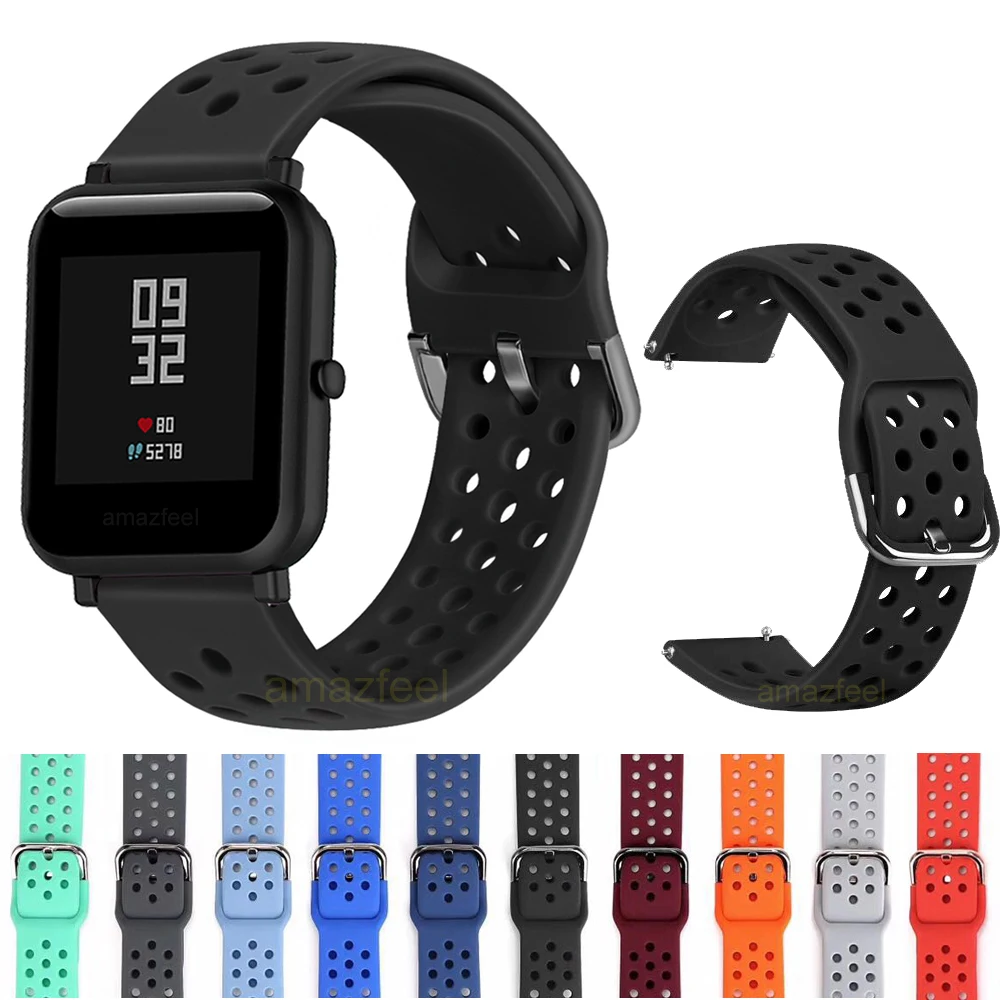 Силиконовый ремешок для Huami Amazfit Bip ремешок для часов Garmin Forerunner 645 245 Vivoactive 3 Vivomove hr ремешок 20 мм