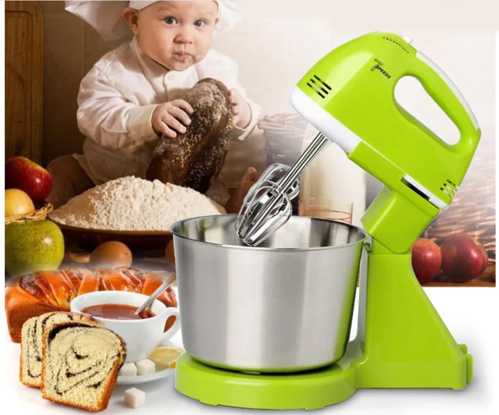 

Electric Food Mixer Table Stand Cake Dough Mixer Handheld Egg Beater Blender Baking Whipping Cream Machine 7 Speed