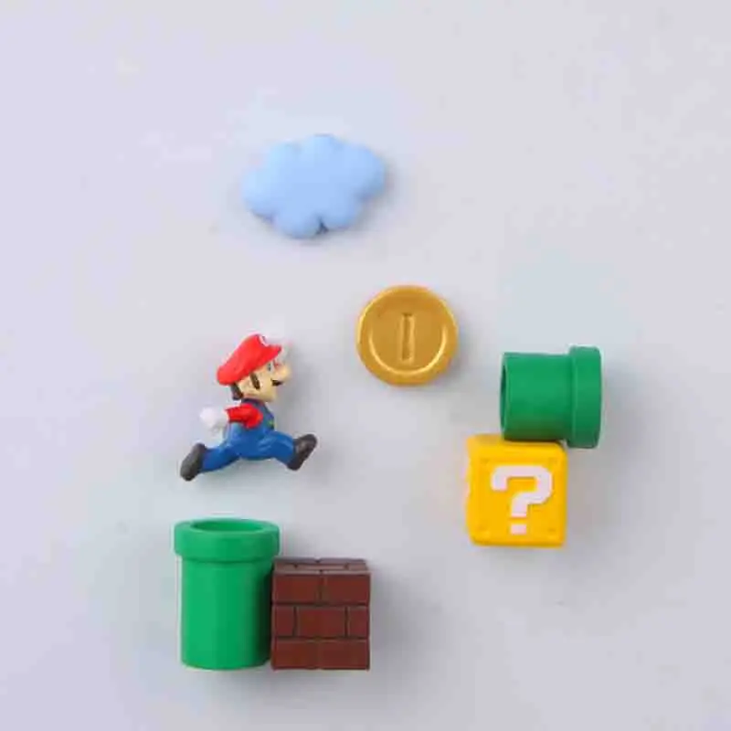 FC игра Принцесса Радуга облака 3D Funy стереоскопический Super Mario Bros магниты на холодильник стикер сообщений детская игрушка подарок на день рождения - Цвет: 7Pcs