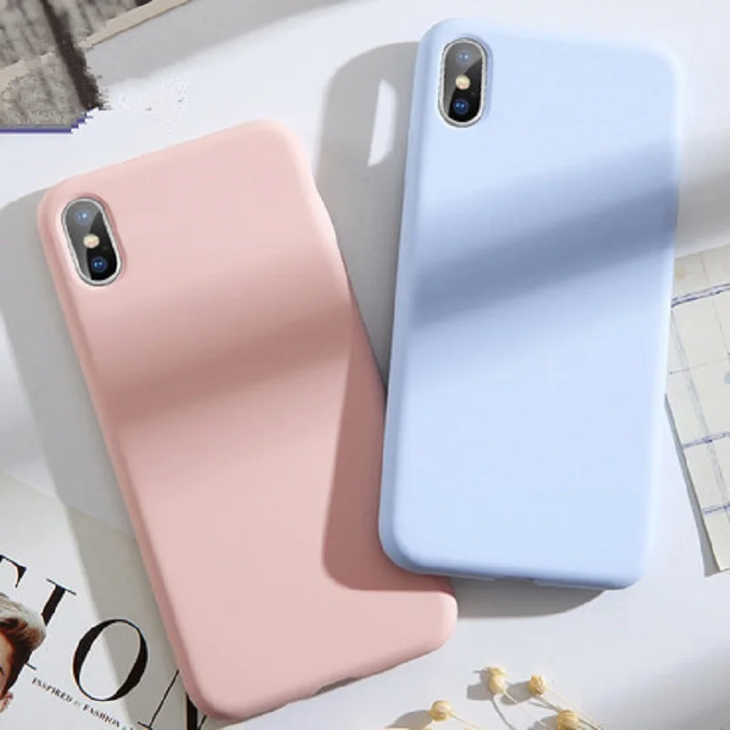 Мягкий матовый чехол для iphone 11 Pro 7 8 6 6s Plus XS Max XR 5 5S se X, мягкий силиконовый чехол для телефона, однотонный чехол