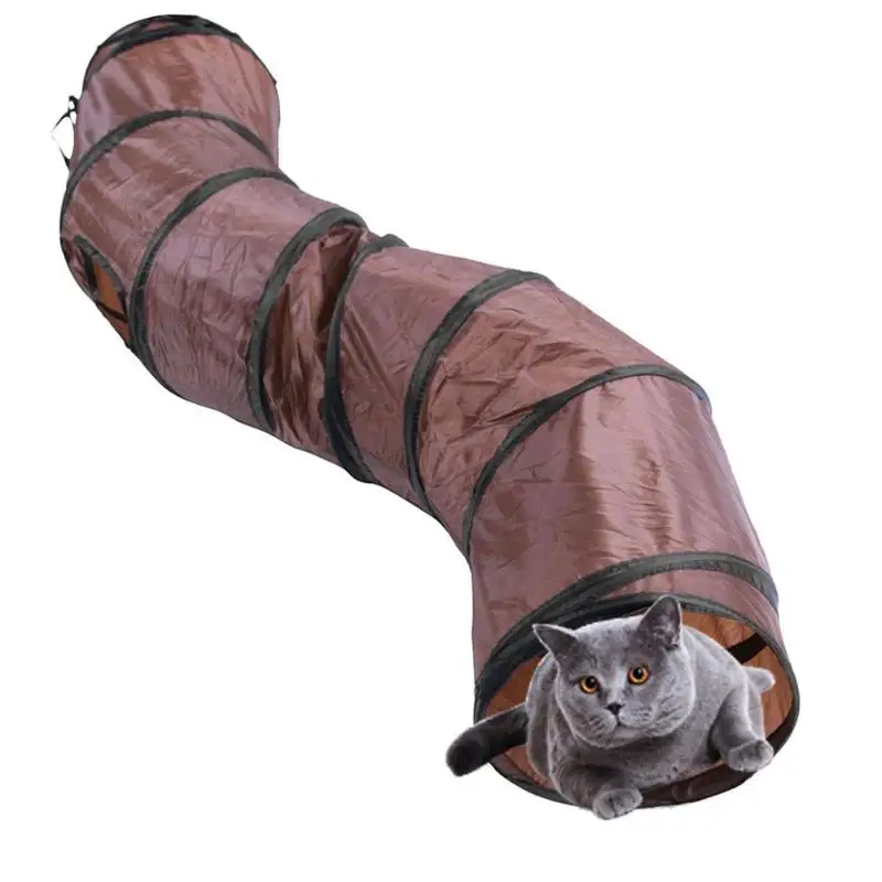 S Shape 2 Holes Cat Tunnel Toy Funny Pet Foldable Collapsible Tunnel Tubes for Rabbit Kitten Puppy Plaything Play Pet Cat Toys S Shape 2 Holes Cat Tunnel Toy Funny Pet Foldable Collapsible Tunnel Tubes for Rabbit Kitten Puppy Plaything Play Pet Cat Toys