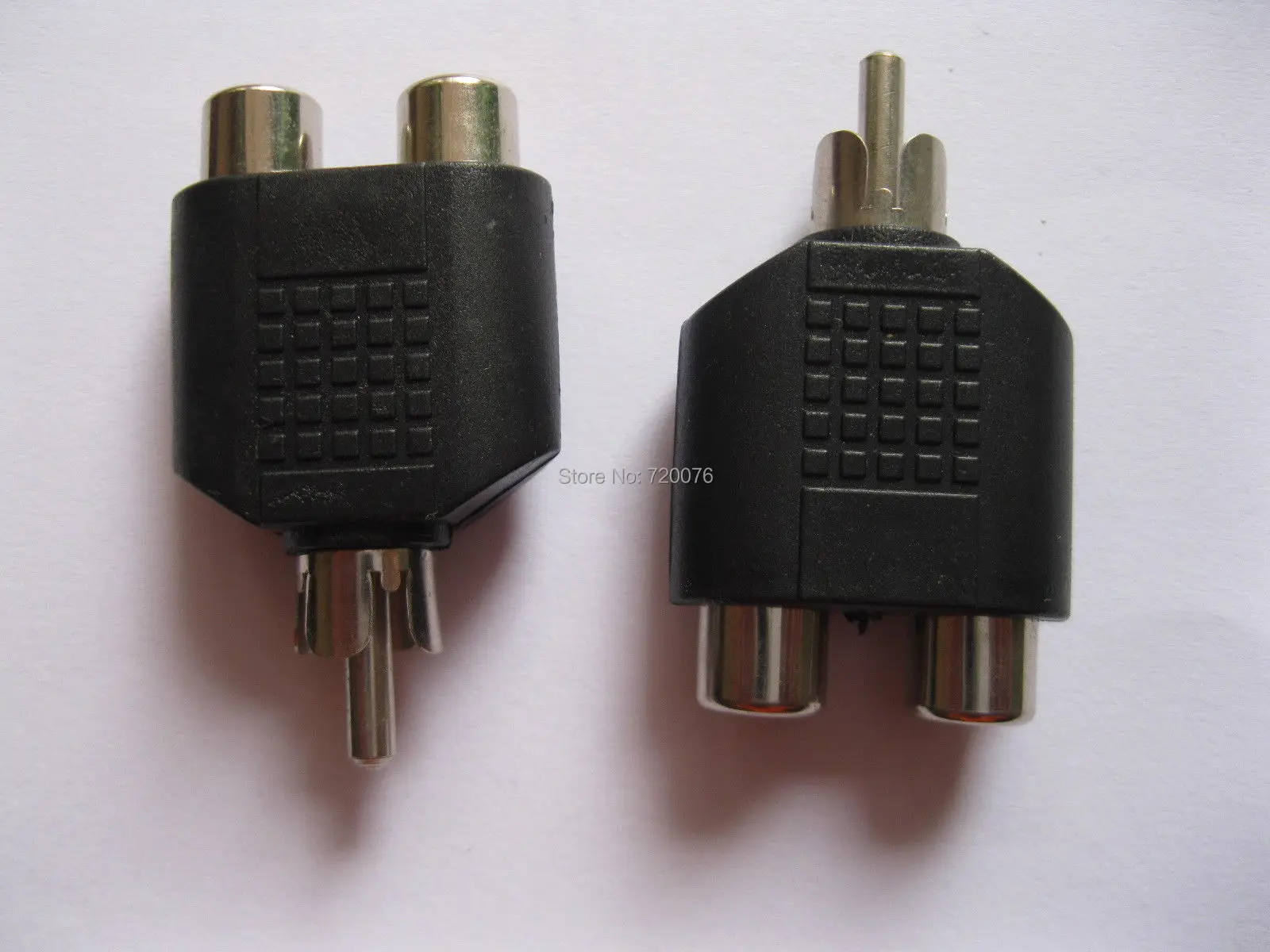 2 pcs Converter RCA Male Plug to Dual RCA Female Jack