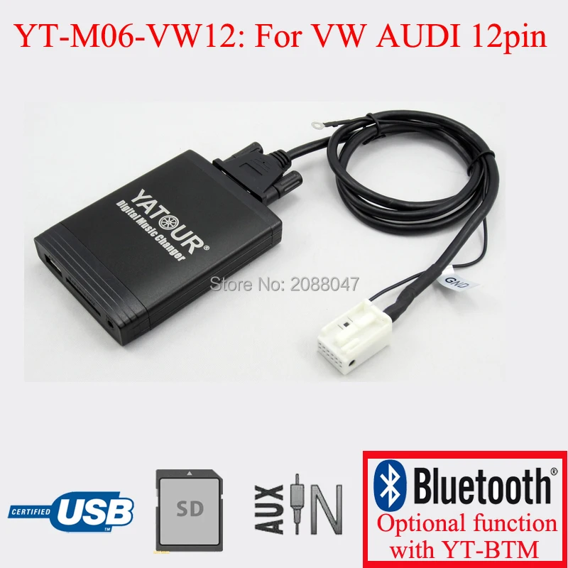 Yatour автомобильное радио USB SD Bluetooth MP3 эмулятор для Skoda Super B Octavia 12pin plug