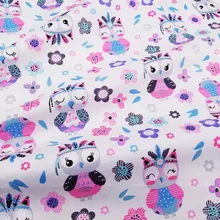 Детская саржевая хлопковая ткань с рисунком совы, Лоскутная Ткань, швейная стеганая одежда для детей и малышей