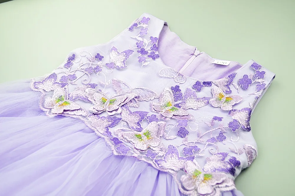 Платье для девочек с аппликацией в виде бабочек; платье с цветочным рисунком; торжественные Детские Свадебные платья; нарядное детское платье; детская вечерняя одежда для девочек