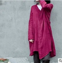 Product release in the autumn of 2015, the original design of 100% cotton linen asymmetric ms leisure shirt of loose big yards