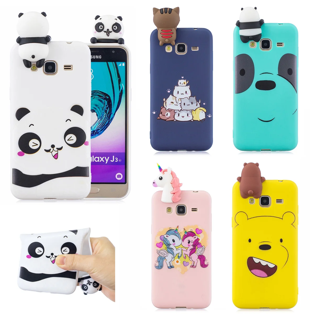 Мягкий силиконовый чехол-накладка с 3d-рисунком животных для Samsung Galaxy J3 J5 J7 2016 J4 J6