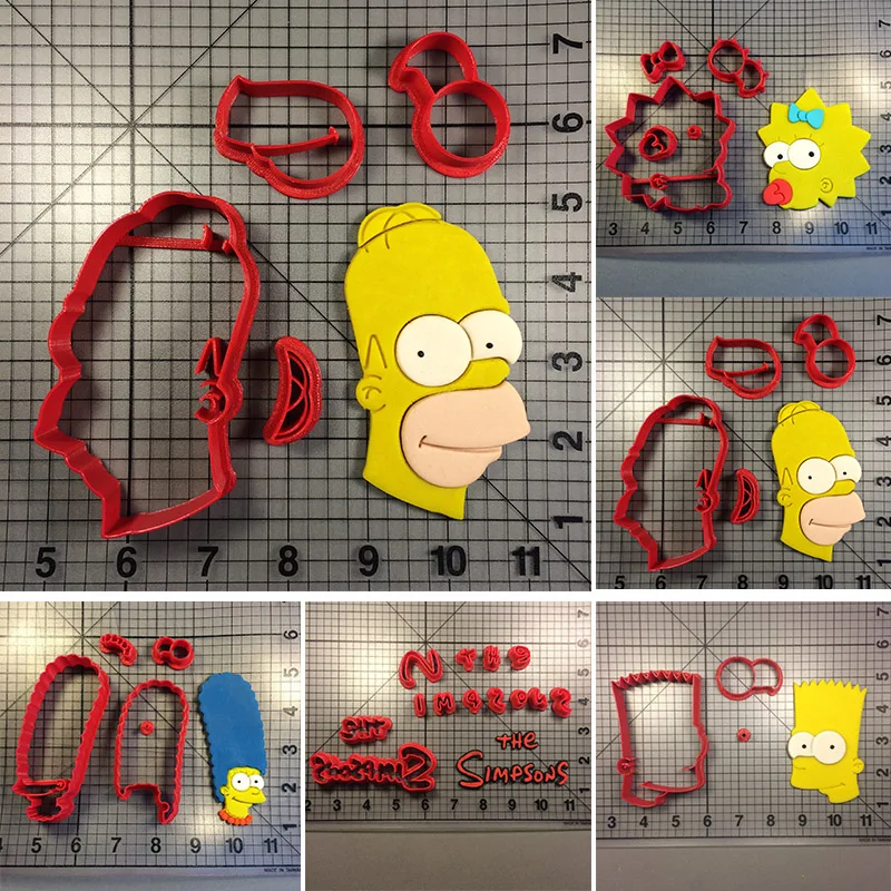 

Cartoon Series Homer Marge Cookie Cutter set Fondant Cupcake Top Custom Made 3D Printed Cookie Cutter Set Cake Decorating Tools