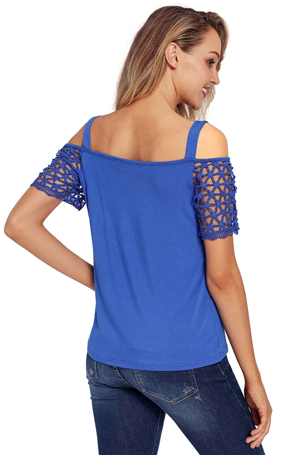 Royal-Blue-Floral-Crochet-Short-Sleeve-Cold-Shoulder-Top-LC251192-5-2