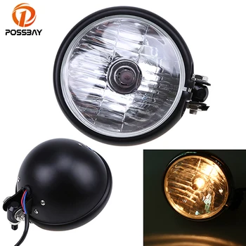 

POSSBAY 6" Aluminum Universal Motorcycle Headlights High Low Beam enduro Cafe Racer For Harley Sportster XL 883 1200 Touring