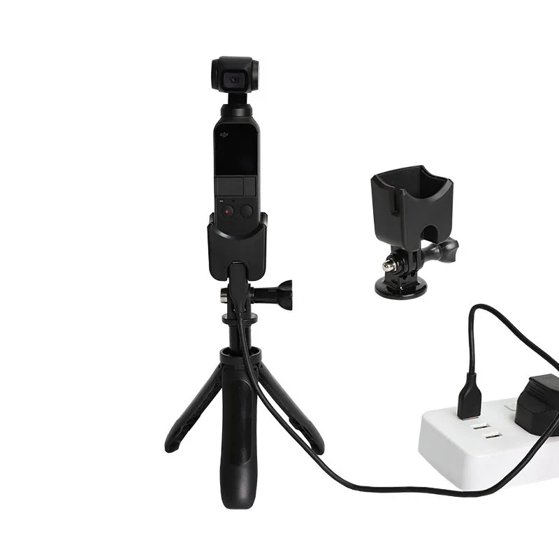 

Adapter Base for Tripod Selfie Stick Holder Cam Mount Stand 1/4" Screw W Charging hole for DJI OSMO POCKET Accessories