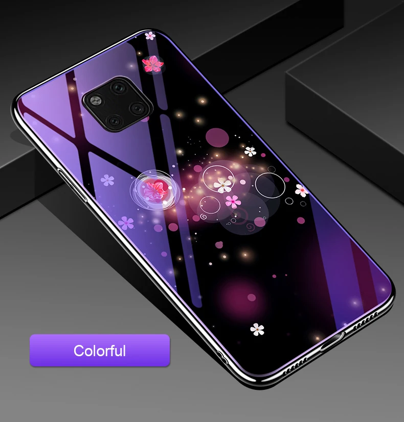 Blue Light Glass Case For For Huawei Honor 8x Case 7 8 9 10i A C Pro Lite Luxury Brand Back Cover Capa For Huawei Honor 10 Lite