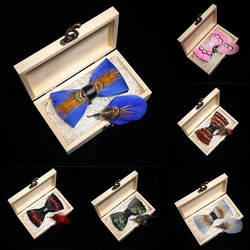 JEMYGINS original bow tie peacock feather handmade leather bow tie brooch pine gift set wedding party men's suit Bowtie Necktie JEMYGINS original bow tie peacock feather handmade leather bow tie brooch pine gift set wedding party men's suit Bowtie Necktie