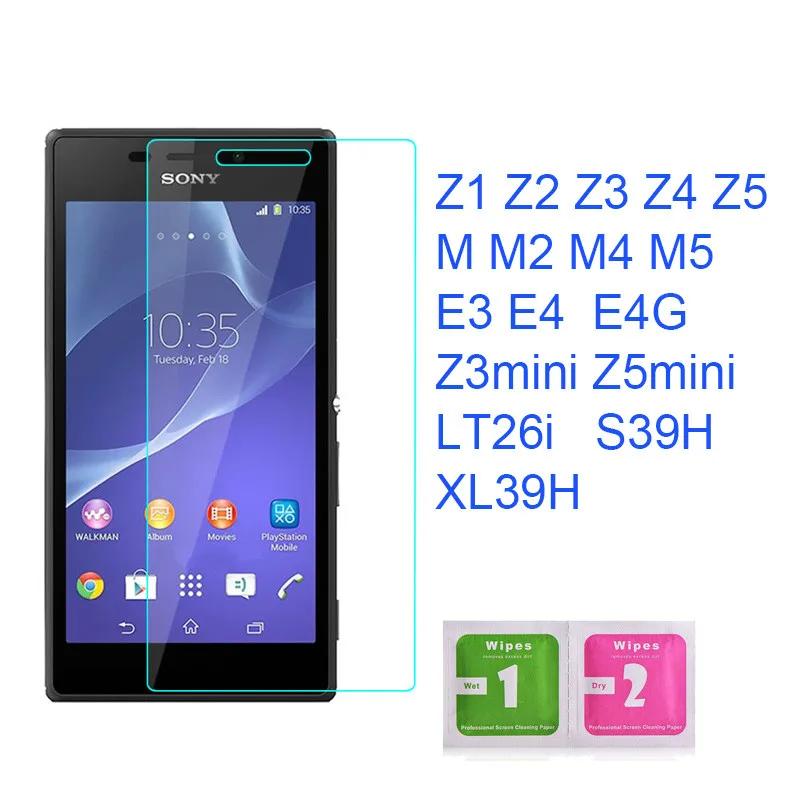 

Tempered Glass Cover For Sony Xperia Z 1 Z2 Z3 Z4 Z5 Compact M4 M5 Screen Protector s39h L36h LT26i