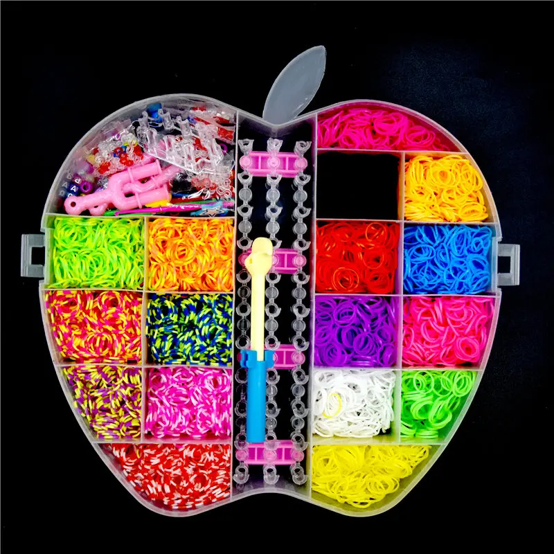 Crianças diy artesanato brinquedos bandas de borracha pulseira tear menina faixa de cabelo colorido goma fazer pulseiras tecidas crianças presente brinquedo dropshipping