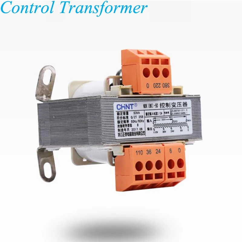 

Control Power Transformer With 220V/380V Input Voltage / 36V 24V 12V 6V Output Voltage NDK(BK)-50VA